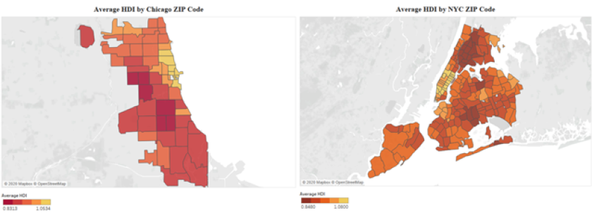 Human+Development+Index+scores+by+ZIP+code+in+Chicago+and+New+York+City