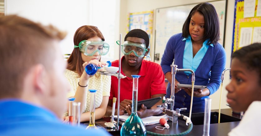 A high-school science class