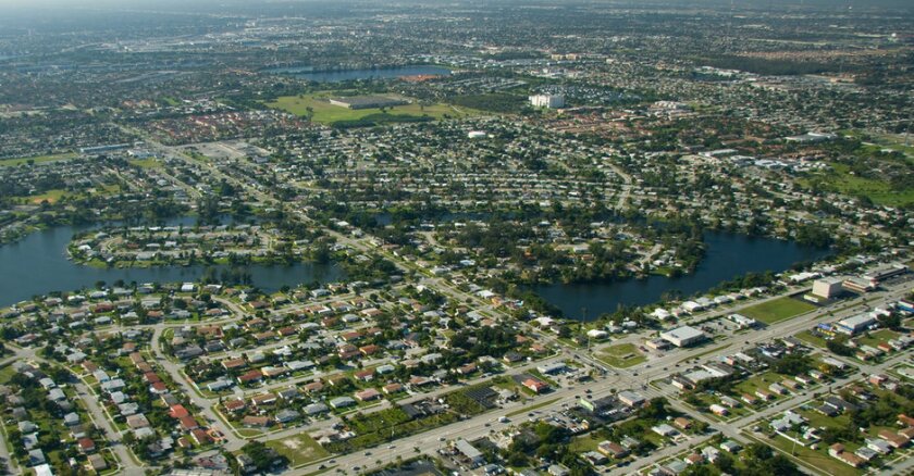 an aerial shot of Miami-Dade County, Fla.
