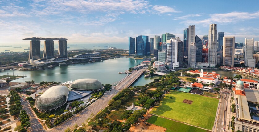 Aerial,View,Of,Singapore,City,At,Day