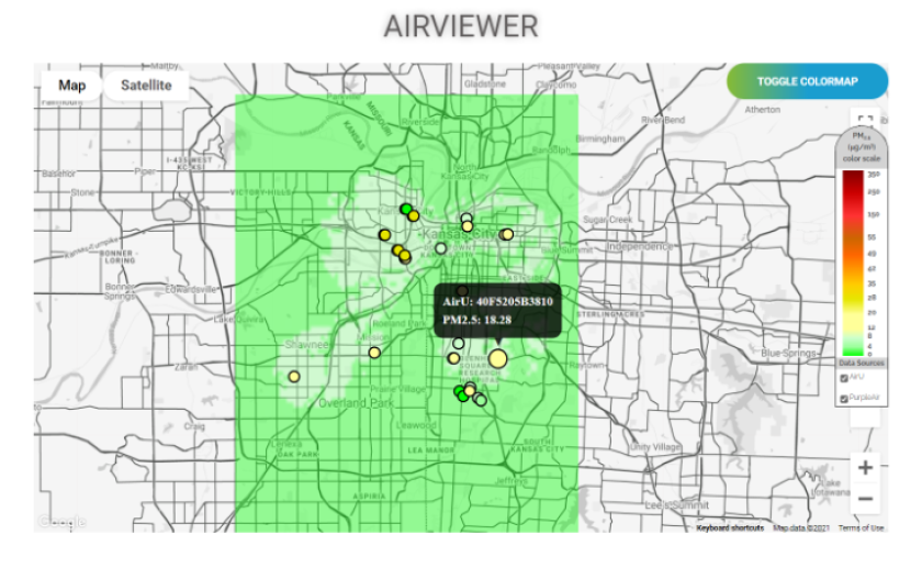 Air Viewer map of Kansas City