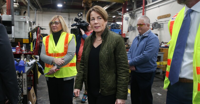 Governor-elect Maura Healey tours the MBTA's Main Repair Facility