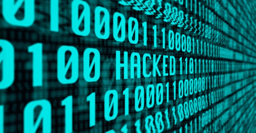 Lines of code with the word "hacked" in the middle.