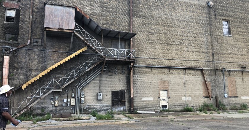 The steps to the segregated balcony of the Paramount Theatre