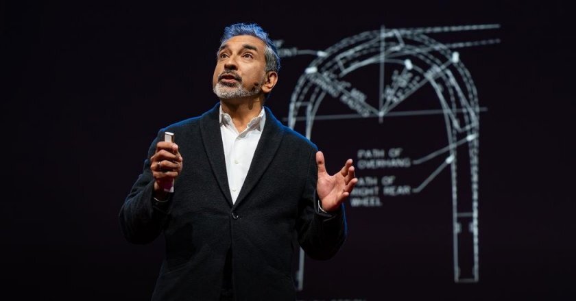 Vishaan Chakrabarti delivers a TED Talk in 2018.