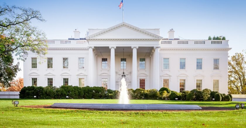 The front of the White House