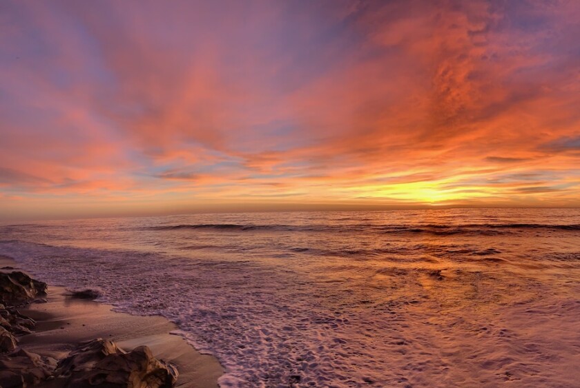 A sunset on the ocean.