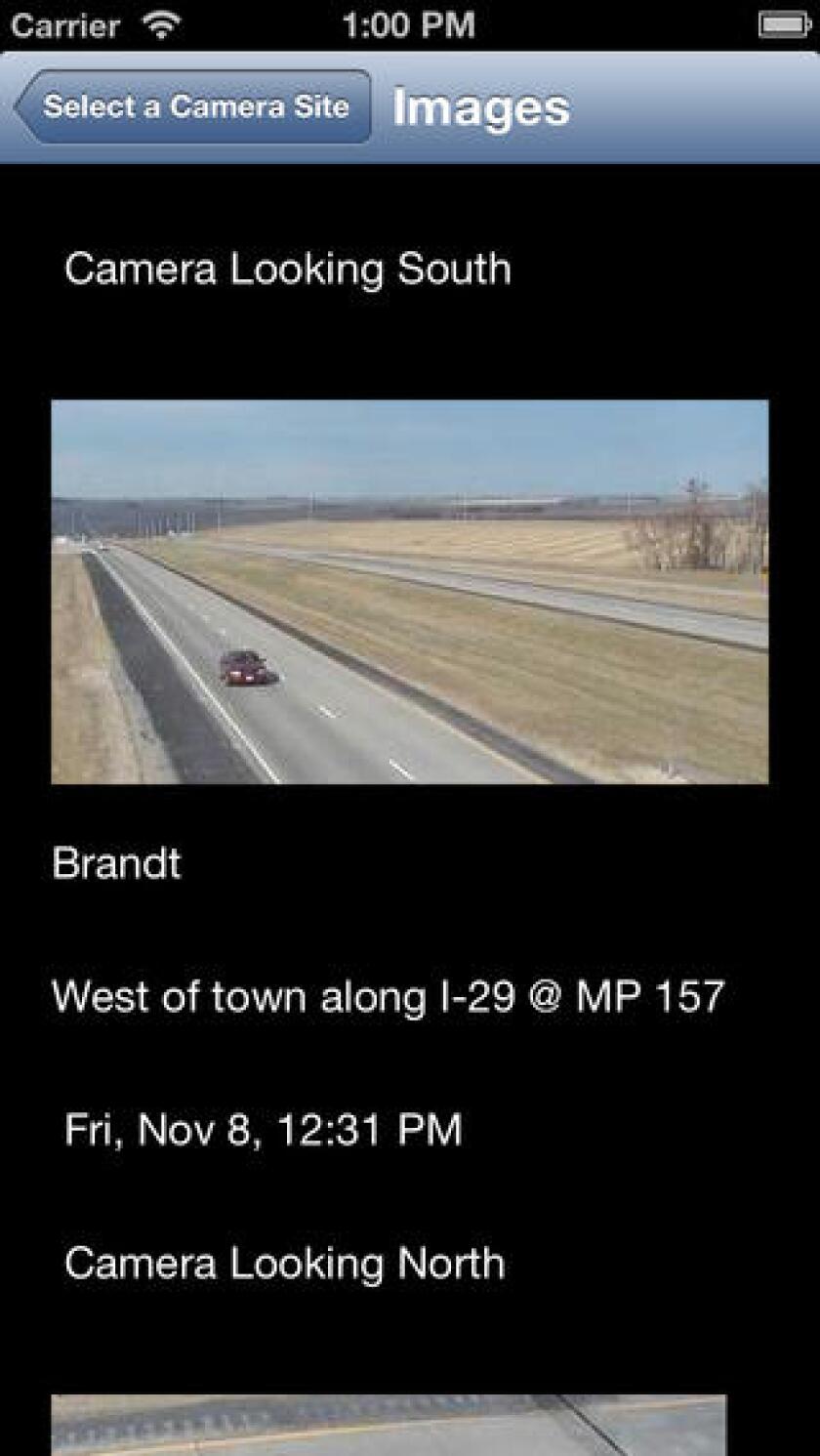 Screenshot of South Dakota Department of Transportation 511 App