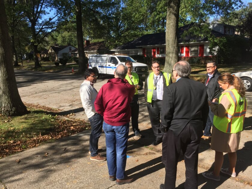 Local government officials and IoT Collaborative researchers on a field trip with the local water department to discuss IoT technologies.