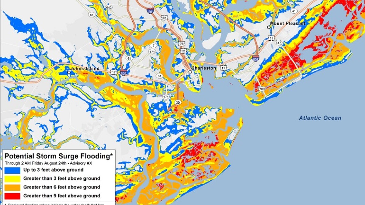 New Interactive Storm Surge Map Helps Residents See Potential Flood Risks Flood Zone Map Sc