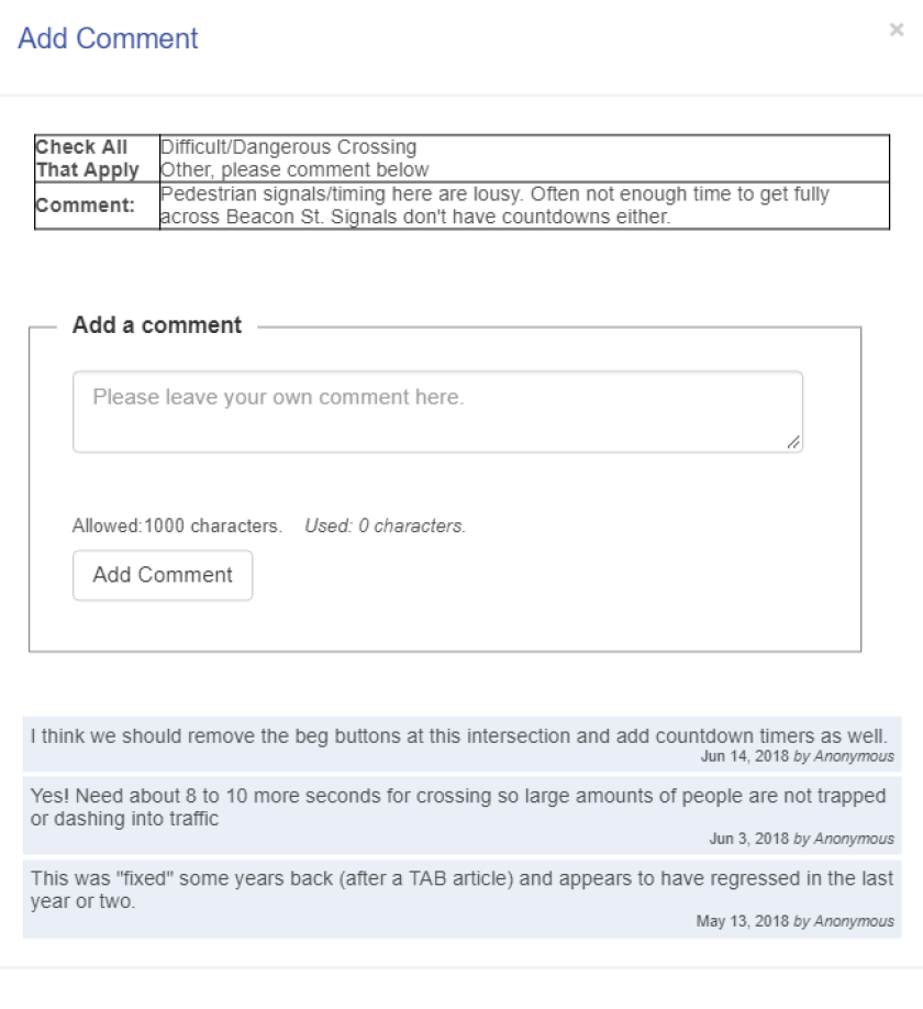 Comments on Brookline Map