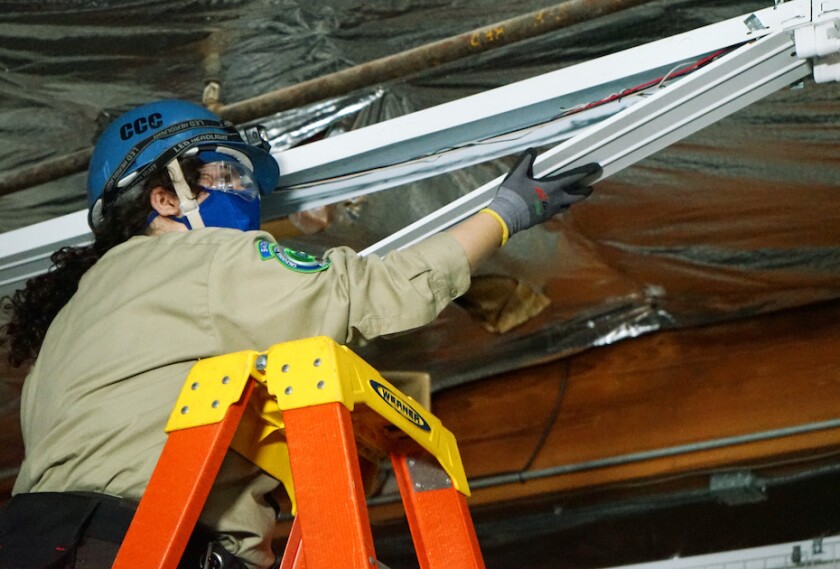 Sacramento Energy CM Amanda Janero beginning a light retrofit.