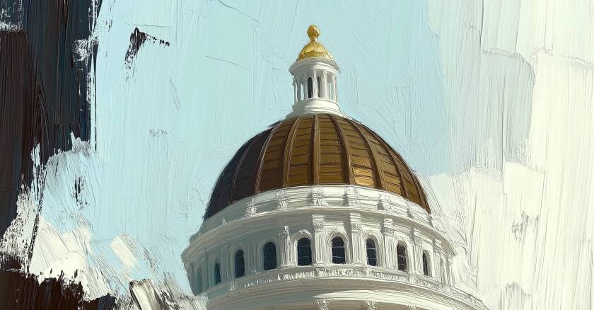 California Capitol rendered as a painting.